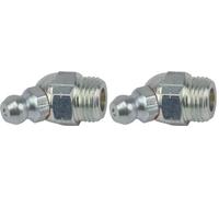 cyclingcolors 2x Ingrassatori testine Grasso Raccordo trattore moto auto tagliaerba tosaerba acciaio, 1/8 BSP 45°