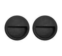 cyclingcolors 2x Maniglia per mobile rotonda incassata diametro 54 mm in plastica - per mobili cucina, armadi, cassetti - nero