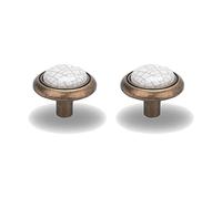 cyclingcolors 2x Manopole per mobili pomelli metallo ottone bronzo ceramica 24 mm design cassetti cucina maniglia armadio casa a vite