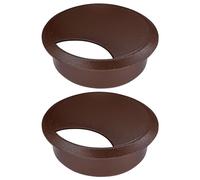 cyclingcolors 2x Passacavo plastica 70mm scrivania tondo guida per cavi elettrico (marrone scuro)