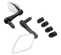 cyclingcolors 2x specchietto retrovisore universale bici bicicletta strada città scatto fisso singlespeed MTB Supporto manubrio bici elettrica destro + sinistro diamante bianco 100x55mm