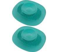 cyclingcolors 2x Tappo di Scarico Lavandino Bagno Silicone Universale Doccia Vasca Lavabo Lavello Colino, Azzurro