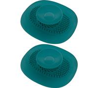 cyclingcolors 2x Tappo di Scarico Lavandino Bagno Silicone Universale Doccia Vasca Lavabo Lavello Colino, Blu scuro