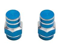 cyclingcolors 2x tappo valvola coprivalvole cappucci valvole universale per auto, moto, scooter e bici schrader, blu a 6 lati