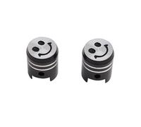 cyclingcolors 2x tappo valvola coprivalvole cappucci valvole universale per auto, moto, scooter e bici schrader, pistone sorridente nero