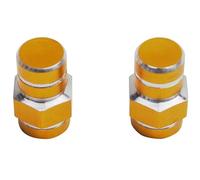 cyclingcolors 2x tappo valvola coprivalvole cappucci valvole universale per auto, moto, scooter e bici schrader, Oro giallo a 6 lati