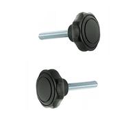 cyclingcolors 2x vite manopola pomello testa plastica asta acciaio M6 M8 serraggio a mano zigrinata filettatura di bloccaggio (M6x16)