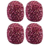 cyclingcolors 4x Cappucci delle valvole cappuccio tappi valvola forma di cristallo diamante con strass in plastica Schrader per pneumatici bici moto auto auto quad monopattino, rosa