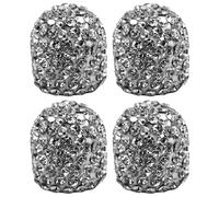 cyclingcolors 4x Cappucci delle valvole cappuccio tappi valvola forma di cristallo diamante con strass in plastica Schrader per pneumatici bici moto auto auto quad monopattino, argento