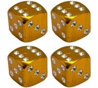 cyclingcolors 4x Cappucci delle valvole cappuccio tappi valvola forma di dado in alluminio Schrader per pneumatici bici moto auto auto quad monopattino, oro