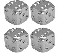 cyclingcolors 4x Cappucci delle valvole cappuccio tappi valvola forma di dado in alluminio Schrader per pneumatici bici moto auto auto quad monopattino, argento