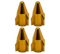 cyclingcolors 4x Cappucci delle valvole cappuccio tappi valvola forma di razzo in alluminio Schrader per pneumatici bici moto auto auto quad monopattino, oro
