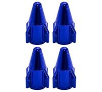 cyclingcolors 4x Cappucci delle valvole cappuccio tappi valvola forma di razzo in alluminio Schrader per pneumatici bici moto auto auto quad monopattino, blu