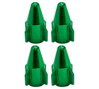 cyclingcolors 4x Cappucci delle valvole cappuccio tappi valvola forma di razzo in alluminio Schrader per pneumatici bici moto auto auto quad monopattino, verde