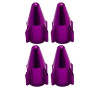 cyclingcolors 4x Cappucci delle valvole cappuccio tappi valvola forma di razzo in alluminio Schrader per pneumatici bici moto auto auto quad monopattino, viola
