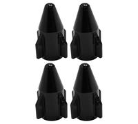cyclingcolors 4x Cappucci delle valvole cappuccio tappi valvola forma di razzo in alluminio Schrader per pneumatici bici moto auto auto quad monopattino, nero