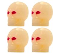 cyclingcolors 4x Cappucci delle valvole cappuccio tappi valvola forma di teschio fosforescente Schrader per pneumatici bici moto auto auto quad monopattino, giallo