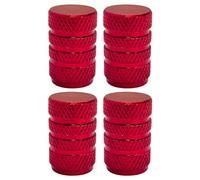 cyclingcolors 4x Cappucci delle valvole cappuccio tappi valvola in alluminio Schrader per pneumatici bici moto auto auto quad monopattino, rosso
