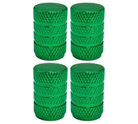 cyclingcolors 4x Cappucci delle valvole cappuccio tappi valvola in alluminio Schrader per pneumatici bici moto auto auto quad monopattino, verde