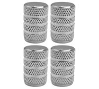 cyclingcolors 4x Cappucci delle valvole cappuccio tappi valvola in alluminio Schrader per pneumatici bici moto auto auto quad monopattino, argento