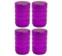 cyclingcolors 4x Cappucci delle valvole cappuccio tappi valvola in alluminio Schrader per pneumatici bici moto auto auto quad monopattino, viola