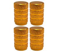 cyclingcolors 4x Cappucci delle valvole cappuccio tappi valvola in alluminio Schrader per pneumatici bici moto auto auto quad monopattino, oro
