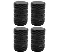 cyclingcolors 4x Cappucci delle valvole cappuccio tappi valvola in alluminio Schrader per pneumatici bici moto auto auto quad monopattino, nero