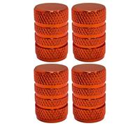 cyclingcolors 4x Cappucci delle valvole cappuccio tappi valvola in alluminio Schrader per pneumatici bici moto auto auto quad monopattino, arancione