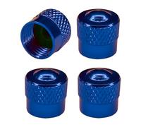 cyclingcolors 4x Cappucci delle valvole cappuccio valvola pneumatici Auto Bici Moto Schrader Aluminium, Blu