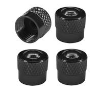 cyclingcolors 4x Cappucci delle valvole cappuccio valvola pneumatici Auto Bici Moto Schrader Aluminium, Nero