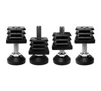 cyclingcolors 4x Piedi regolabile tappo plastica piedino piede quadro tubi sedia mobili nero, 40mm x 40mm
