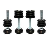 cyclingcolors 4x Piedi regolabile tappo plastica piedino piede tondo tubi sedia mobili nero, 25mm
