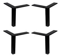cyclingcolors 4x Piedini Gambe per mobili 20 x 20 mm altezza 126 mm in metallo universali per divano armadio cucina bagno nero opaco