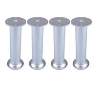 cyclingcolors 4x Piedini Gambe per mobili Ø32 mm altezza 120 mm in alluminio con regolazione 10 mm universali per divano armadio cucina bagno cromo opaco