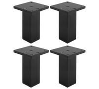 cyclingcolors 4x Piedini Gambe per mobili 38 x 38 mm altezza 100 mm in alluminio universali per divano armadio cucina bagno nero opaco
