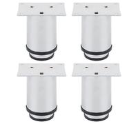 cyclingcolors 4x Piedini Gambe per mobili Ø50 mm altezza 100 mm in metallo con regolazione 60 mm universali per divano armadio cucina bagno cromato lucido