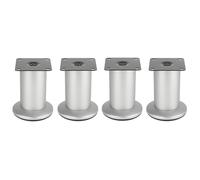 cyclingcolors 4x Piedini Gambe per mobili Ø50 mm altezza 150 mm in metallo con regolazione 7 mm base 50 mm universali per divano armadio cucina bagno cromo opaco