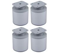 cyclingcolors 4x Piedini Gambe per mobili Ø60 mm altezza 60 mm in alluminio con regolazione 15 mm universali per divano armadio cucina bagno cromo opaco