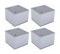 cyclingcolors 4x Piedini Gambe per mobili 80 x 80 mm altezza 100 mm in alluminio universali per divano armadio cucina bagno cromo opaco