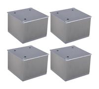 cyclingcolors 4x Piedini Gambe per mobili 80 x 80 mm altezza 100 mm in alluminio universali per divano armadio cucina bagno finitura inox