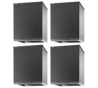 cyclingcolors 4x Piedini Gambe per mobili 80 x 80 mm altezza 100 mm in alluminio universali per divano armadio cucina bagno nero opaco