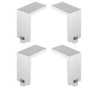 cyclingcolors 4x Piedini Gambe per mobili altezza 100 mm in alluminio con regolazione 10 mm universali per divano armadio cucina bagno cromo opaco