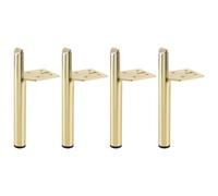 cyclingcolors 4x Piedini Gambe per mobili altezza 150 mm in metallo universali per divano armadio cucina bagno oro spazzolato