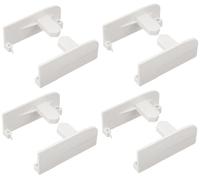 cyclingcolors 4x supporto frontale cassetto bianco con guida frontale rotonda, guida per mobile da cucina