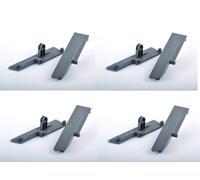 cyclingcolors 4x Supporto frontale per cassetto grigio da 140 mm per cassetti interni con guida frontale rotonda, guida per cassetto mobile da cucina