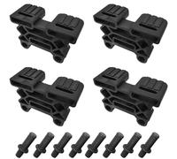 cyclingcolors 4x Supporto per Doghe 38 x 8 mm + 8x bulloni perni inserto plastica 11 mm Tripla Sospensione per Letto Flessibile Mobili, Nero