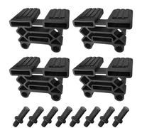 cyclingcolors 4x Supporto per Doghe 38 x 8 mm + 8x bulloni perni inserto plastica 11 mm Tripla Sospensione per Letto Flessibile Mobili, Nero