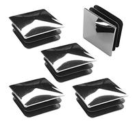 cyclingcolors 5x Tappi quadrato alettati cromo lucido puntali plastica copriforo mobilia tubi (25x25mm)