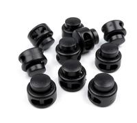 cyclingcolors 5X Terminale Fermacorda 13x15mm Abbigliamento Rotondi plastico Stop cordone Chiusura Regolabile Cordino Elastico Scarpe Zaini Tenda Campeggio, Nero