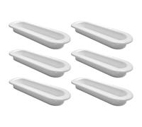 cyclingcolors 6x Maniglia per mobile incassata 31 x 88 mm in plastica - per ante cucina, armadi, cassetti, credenze - bianco